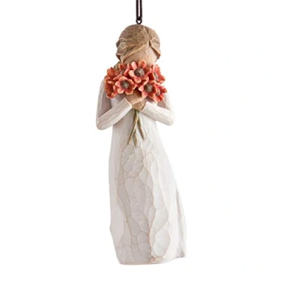 Imagen de Willow Tree Figura de niña con Flores para Colgar, Home Deco, Enesco