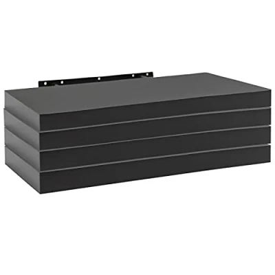 Imagen de WOLTU Estanteria Pared, Estante Flotante, Juego de 4 Pared Madera MDF, para salón, Cocina, Pasillo, Negro RG9318sz