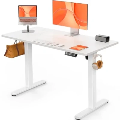 Imagen de ErGear Escritorio Elevable Eléctrico, Ajustable en Altura 120 x 60 cm, Mesa con Panel Inteligente de 4 Memorias, Oficina Casa Tablero Ensamblado