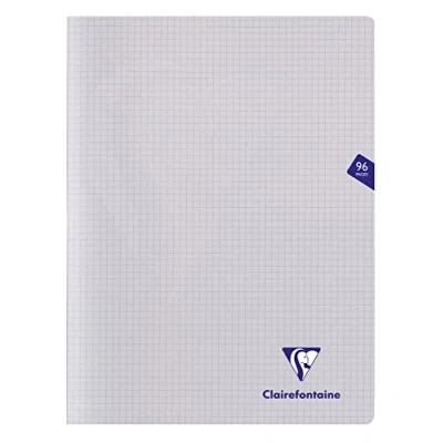 Imagen de Clairefontaine Ref 393362C Cuaderno con grapado lateral Mimeys (96 páginas) Tamaño A4+, Cubierta Polypro de papel vitela cepillado 90 g/m², regla cuadrada transparente