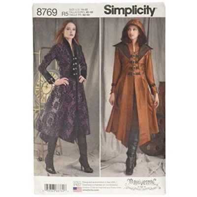 Imagen de Simplicity US8769R5 Patrón 8769 Abrigos de Disfraz para Mujer, Papel, Blanco, Talla única