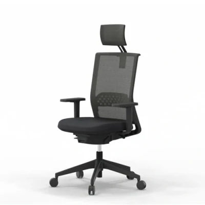 Imagen de Spacio Actiu Stay Cabezal Silla de Ordenador y Oficina Carbon Black Gama Top (con Cabezal, Brazos 2D)