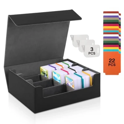 Imagen de talifoca Caja de cartas para MTG, Magic the Gathering 1800+ Cartas, Card Deck Box, Cajas Almacenamiento Tarjetas Coleccionables con 22 Divisores, for YuGiOh, TCG
