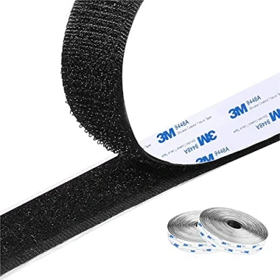 Imagen de Drenky Belcro adhesivo Doble Cara, Negro Hook y Loop Tape Gancho Cinta de Lazo, Auto Rollo, 5m fuerte 20 mm ancho