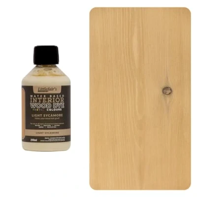 Imagen de Littlefair&#039;s Tinte para Madera 250ml Acabado Premium, Fácil de Usar y Limpiar Basado en Agua, Seguro Ecológico Disponible Muchos Colores Color: Sicómoro claro
