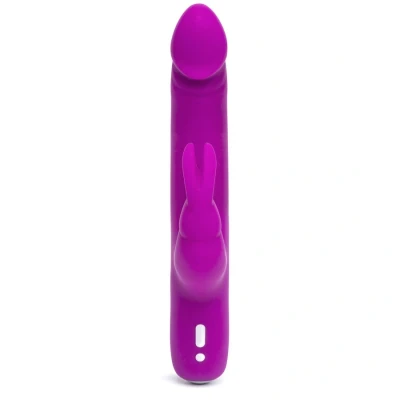 Imagen de Vibrador Conejito curvado lila color violeta y de silicona Happy Loky