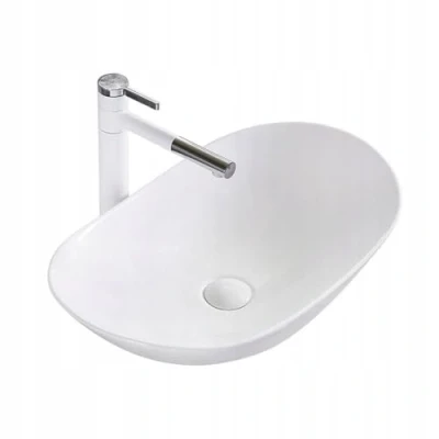 Imagen de Rea Lavabo Sobre Encimera Royal 60 de baño 61,5 x 35,5 15,5 cm Cerámica (Blanco)
