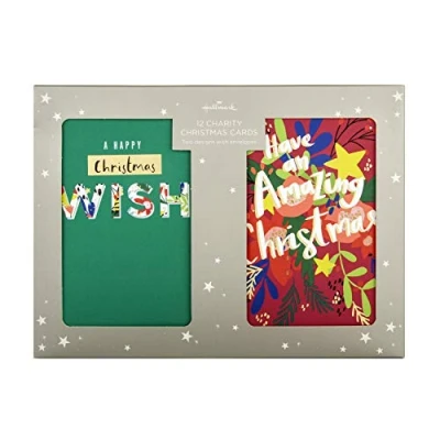 Imagen de Hallmark tarjetas de Navidad benéficas, 12 en 2 diseños contemporáneos