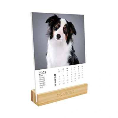 Imagen de DRAGER PARIS 1886 Calendrier sur socle Chiens 2023, Noir