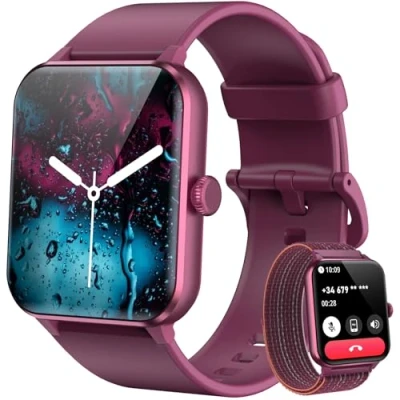 Imagen de Blackview Reloj Inteligente Mujer con Llamadas Bluetooth, Pulsómetro/Oxímetro/Sueño/Podómetro, 1.85&quot; Smartwatch Whatsapp Mensajes, 100 Modos Deportivos, Pulsera Actividad para Android iOS