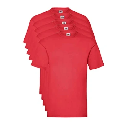 Imagen de Fruit of the Loom Valueweight 5 Pack Camiseta, Rojo (Red 40), XX Large (Talla del Fabricante: 2 X L) (Pack de 5) para Hombre