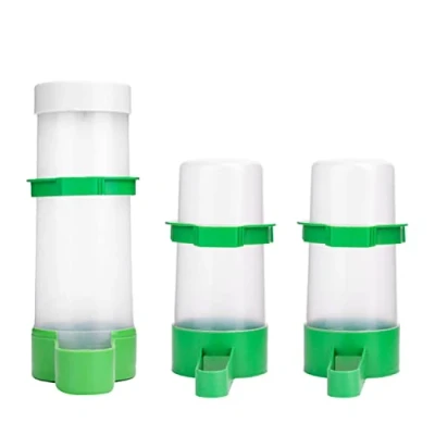 Imagen de Comedero Pajaros, Bebedero XISTEST 2PCS Dispensador de Agua para Pajaros con 1pcs Comida Jaula Loro Periquitos Agapornis Cacatúa (2pcs 60ml + 150ml)