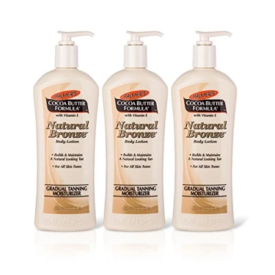 Imagen de Palmer&#039;s Loción corporal de bronce natural con fórmula manteca cacao, 250 ml (paquete 3)