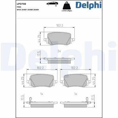 Imagen de Juego de pastillas DELPHI LP3740