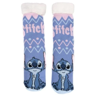 Imagen de Disney Lilo &amp; Stitch calcetines de casa para mujer, mullidos invierno, cálidos, color lila, morado, 39 42