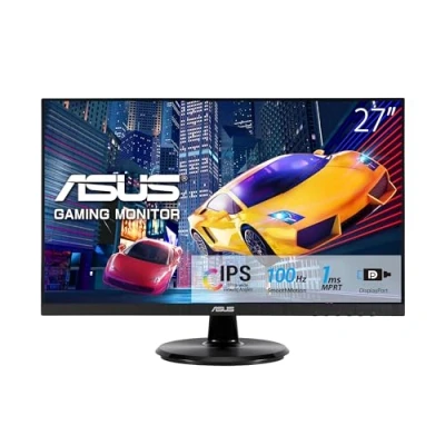 Imagen de ASUS VA27DQF Eye Care Monitor Gaming (27 pulgadas, IPS, Full HD, sin marcos, 100 Hz, sincronización adaptativa, 1 ms MPRT, HDMI, DisplayPort, luz azul baja, parpadeos, montaje en pared)