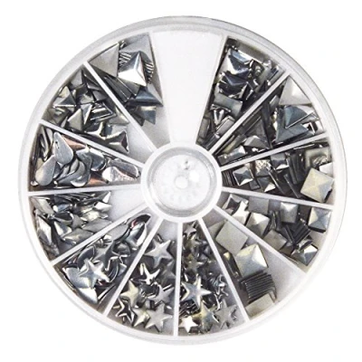 Imagen de Rayher Remaches Hotfix, Formas, Metal, Plata, 2,5 20mm, Surtido, Caja 420uds