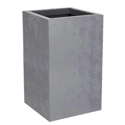 Imagen de EDA Maceta Cuadrada Alta de 36 L, decoración hormigón, Pared Simple, 29,5 x 49,5 cm, Color Gris hormigón