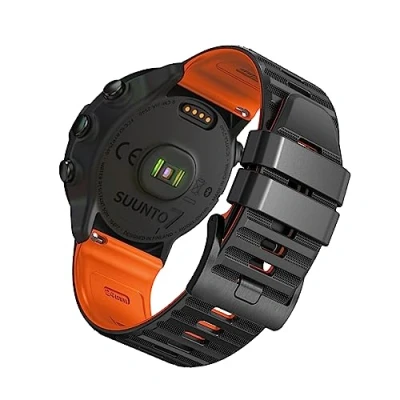 Imagen de RoiYeel Correa para Suunto 9/Suunto 7/Suunto 9 Baro, Pulsera Deportiva de Silicona Suave Repuesto Compatibles con Spartan/Suunto GPS/Suunto D5/Suunto Spartan Sport Negro Naranja