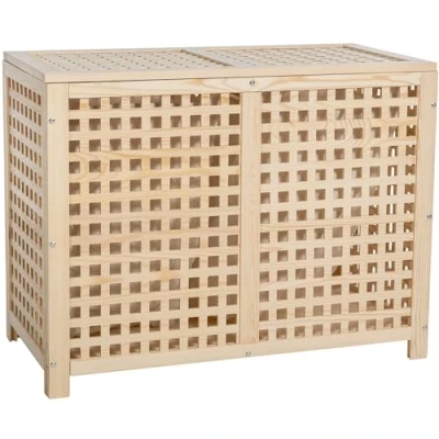 Imagen de CLP Caja Para La Ropa Sucia De Madera I Cesto Colada Con Bolsa Extraible &amp; Tapa Plegable Mueble Lavandería, Tamaño:XL