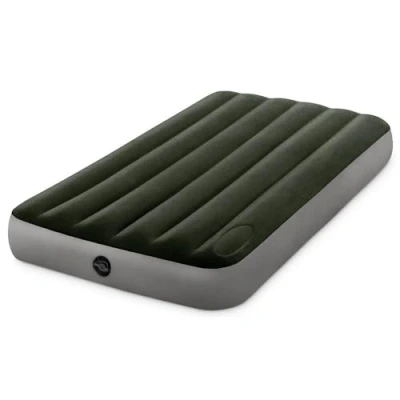 Imagen de INTEX 64761 Colchón hinchable 1 plaza con bomba de pie Fiber Tech Downy, medidas 99 x 191 25 cm