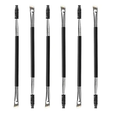 Imagen de 6 Pcs Cepillo de Cejas Doble Extremo, Linea Oblicua Cepillos Cejas, Injerto Varitas Rimel Traje, Espiral Cosmético Pincel Pestanas, Mascarilla Maquillaje Herramienta