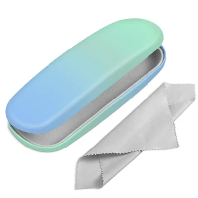 Imagen de Fintie Funda Gafas Rigida, Portátil Cuero y Sintético Estuche Rigido con Pañuelo Limpia para Mujeres Hombres