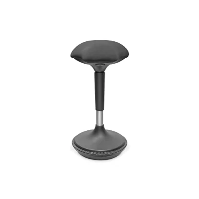 Imagen de DIGITUS Taburete ergonómico/bipedestador Regulable en Altura con Resorte de Gas a presión Oficina función balancín 125 kg Capacidad Carga Asiento Giratorio Negro