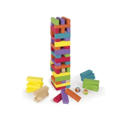 Imagen de Equilibloc Color Bloques de Construcción Madera 60 Piezas Juego Habilidad Multicolor Desde 3 Años