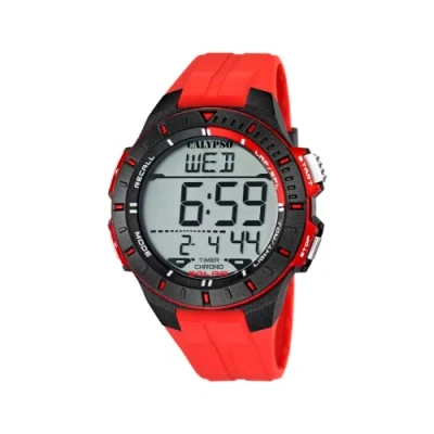Imagen de Calypso watches Reloj digital de cuarzo para niño con correa plástico, color rojo