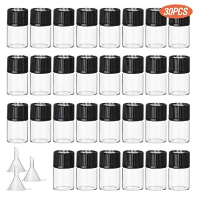 Imagen de Hyber&amp;Cara Botella transparente de 2 ml vidrio mini botellas muestras con 3 embudo (30 unidades)