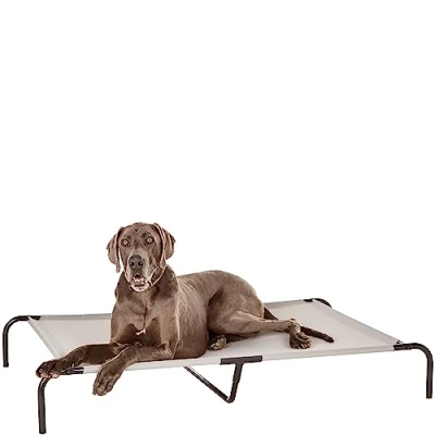 Imagen de Amazon Basics Cama para perros, elevada refrescante mascotas, X Large, Gris, tela