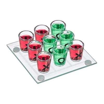 Imagen de relaxdays 3 en Raya Chupitos, Juego para Beber, 9 Vasos, Divertido Despedidas, 12x12, Cristal Plástico, Transparente, color (10022787) , color/modelo surtido