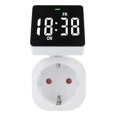 Imagen de Green Blue GB610 E Interruptor Horario Digital Temporizador Programador, 8 Programas Ajustables Individualmente, Pantalla LCD, Carga máx. 16A/3680W, IP20 (GB610 F)
