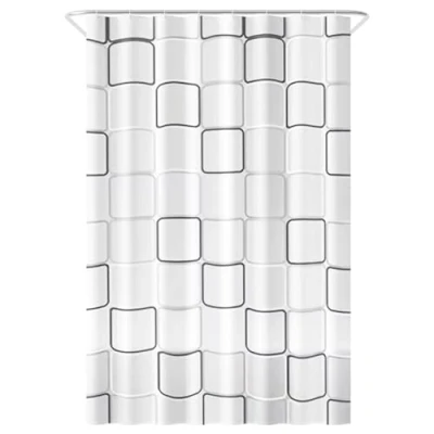 Imagen de Loti Living Cortina de ducha antimoho 120 x 200 cm Cubo poliéster Incluye anillas bañera Cube