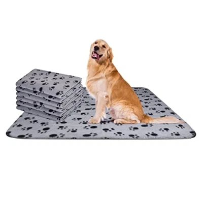Imagen de Nobleza 6 x Manta Suave de Felpa para Perros, Gatos y Otras Mascotas. Lavable. Color Gris, 120 * 100 cm