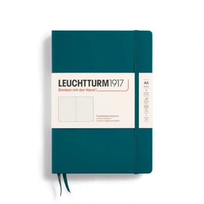Imagen de LEUCHTTURM1917 359696 Libreta de notas Medium (A5) tapas duras, 251 páginas numeradas, pacific green, puntos
