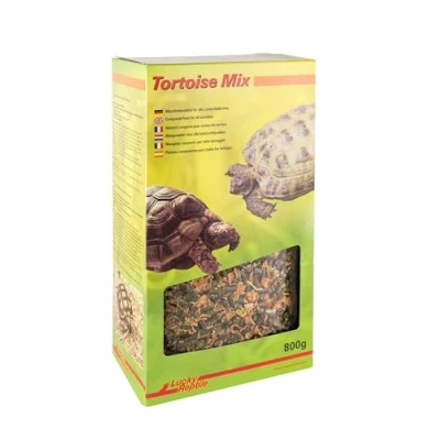 Imagen de Lucky Reptile Tortoise Mix 800g a Base de Ingredientes vegetale, Alto Contenido Fibra Bruta pellets Hierbas Pradera, Zanahoria y caléndula para Tortugas terrestres Reptiles herbívoros