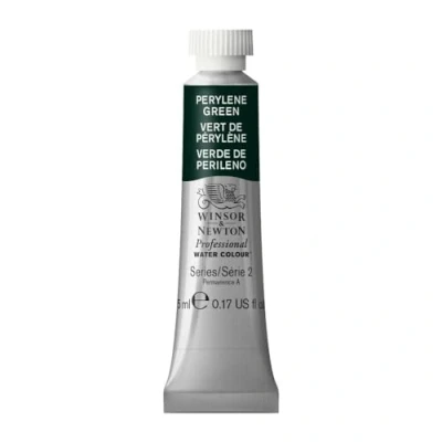 Imagen de Winsor &amp; Newton Acuarela Profesional Pintura De Acuarela, Alta Luminosidad, Resistente a la Luz, Calidad Archivo, Tubo 5ML, Color Verde Perileno