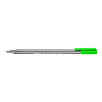 Imagen de Staedtler triplus Fineliner 334 501, barril triangular, punta de metal Encerrado, aprox. 0,3 MM Pack 10 en cartón del caso, neón verde