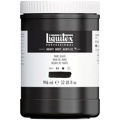Imagen de Liquitex pintura acrílica profesional Heavy Body cuerpo espeso, 946 ml, color negro de marte