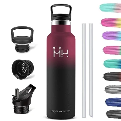Imagen de HoneyHolly Botella Termica 18/8 Agua 1000ml, Termo Sin BPA, Acero Inoxidable, Cantimplora para Deporte, Viaje, Escuela, Exterior, Oficina, Hogar