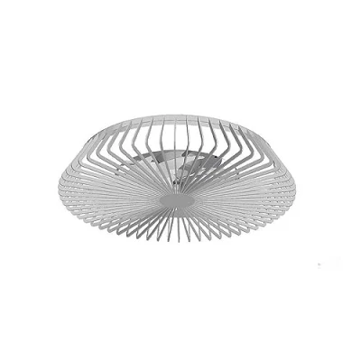 Imagen de Mantra Iluminación. Modelo HIMALAYA. Ventilador y plafón de techo 63 cm diámetro en color plata. Fuente luz LED 70W 2700K 5000K 4900lm. 35W