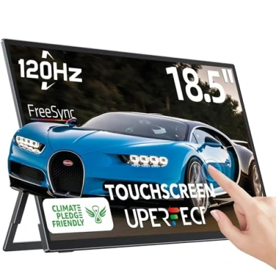 Imagen de UPERFECT Monitor Portátil Pantalla Táctil 18,5 Pulgadas y 120Hz Full HD Segundo con Soporte Integrado, USB C Mini HDMI para PC Laptop Xbo, Compatible VESA, Cuerpo de Metal