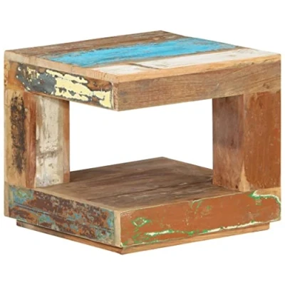 Imagen de vidaXL Mesa de Centro Mesita Auxiliar Consola Lateral Salón Sofá Sala Estar Café Muebles Mobiliario Madera Maciza Reciclada 45x45x40 cm