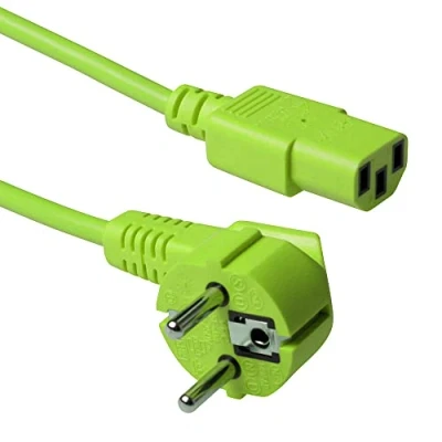 Imagen de Act Cable de alimentación 1,2 m, C13, para PC, CEE 7/7 a C13 3 Clavijas Contacto Tierra AK5137 Verde