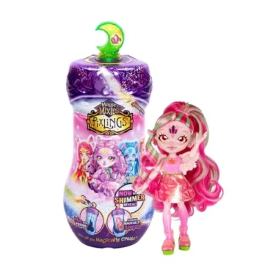 Imagen de Magic Mixies Pixlings Shimmerverse Series, CREA y Mezcla poción mágica para revelar mágicamente a Faye The Fairy Pixling, Esta Hermosa muñeca de Moda Brillante 6.5 Pulgadas aparece Dentro la