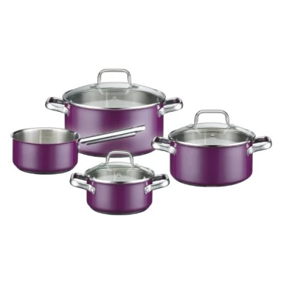 Imagen de GSW Juego de Utensilios Cocina Acero Inoxidable, 4 Piezas, Color Morado, Violeta, 16 cm,
