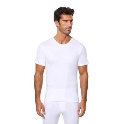 Imagen de Abanderado Camiseta línea Térmico de Manga Corta Fibra Invierno Hombre x1, Blanco, XL