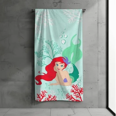 Imagen de MTOnlinehandel toalla de baño infantil, 70 x 140 cm, 100% algodón, suave y absorbente, playa para niños niñas (Arielle)
